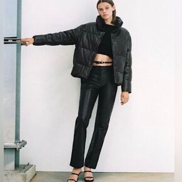 ZARA Leather Pants Black LIMITED EDITION • BLOGGER FAVORITE • NEW WITH TAGS • - Picture 1 of 17